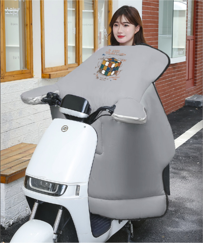 电动车挡风被亲子款冬季加厚防风罩摩托车通用挡风被护腿护肩罩详情15