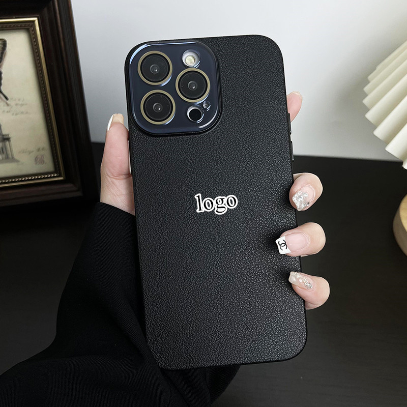 Crystal lens protection is suitable for Apple 15Promax phone case with lychee pattern, PC hard case, iPhone14 lens film scratch-resistant pic 20