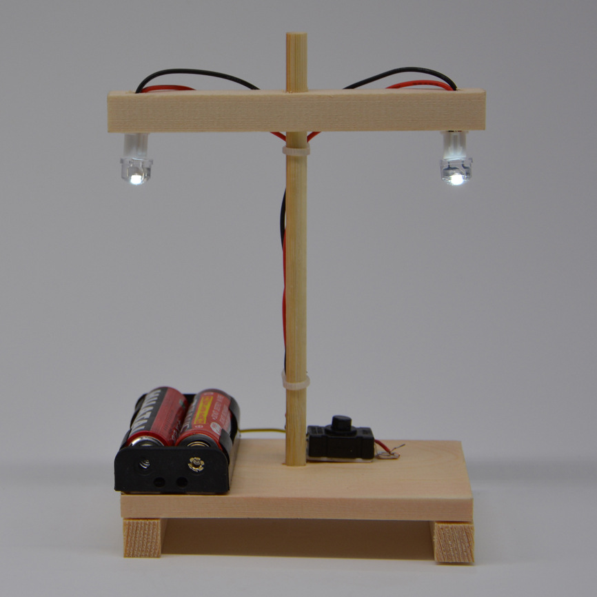 Double-head street lamp technology small creation diy street lamp Experimental toy small invention pic 5