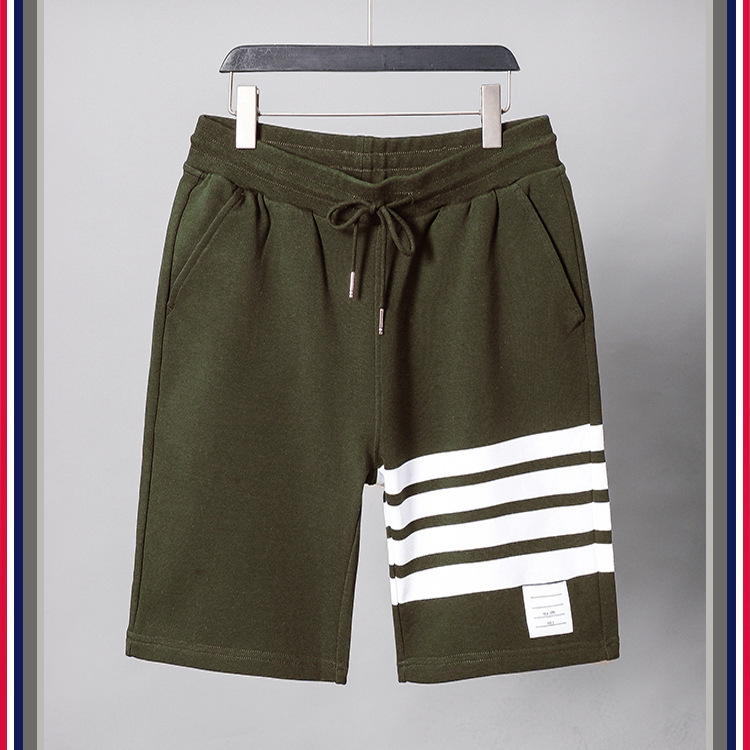 TB teñido teñido cuatro barras rayas moda hombre verano moda pantalones de algodón moda marca pantalones medios pantalones deportivos pantalones casuales hombres pic 66