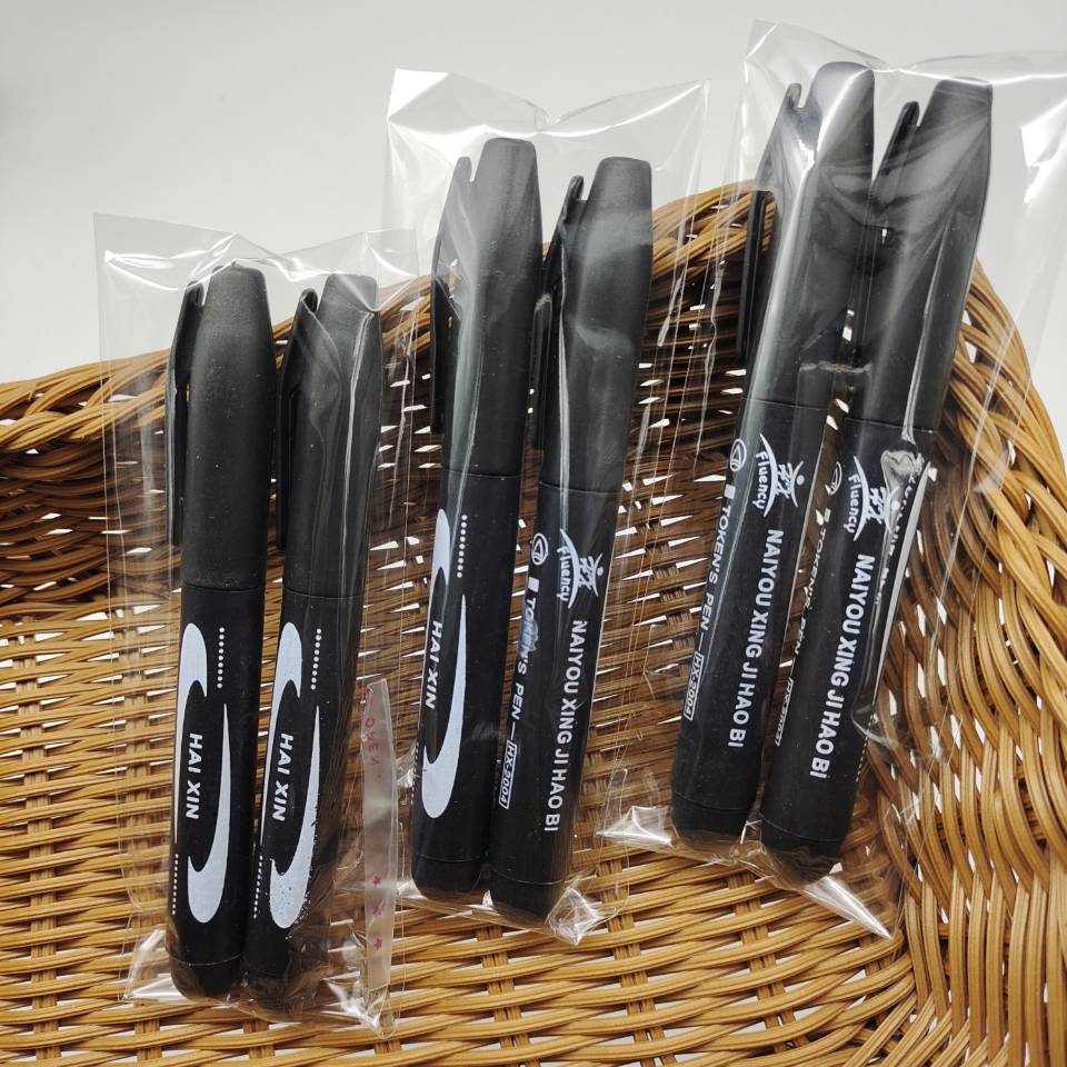 2 large-head marker pens in a bag, black ink-filled large-head pens, blue and red oil-based express logistics marker pens pic 10