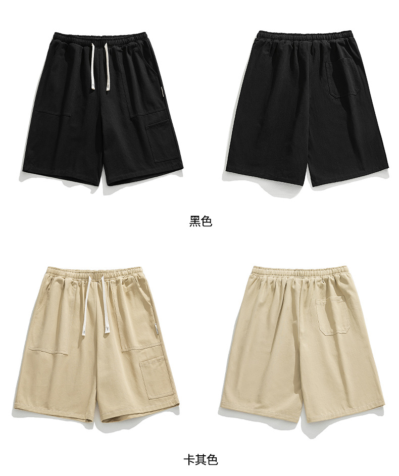 韩路男装大口袋工装短裤男2024夏季新款日系复古宽松休闲五分裤子详情31