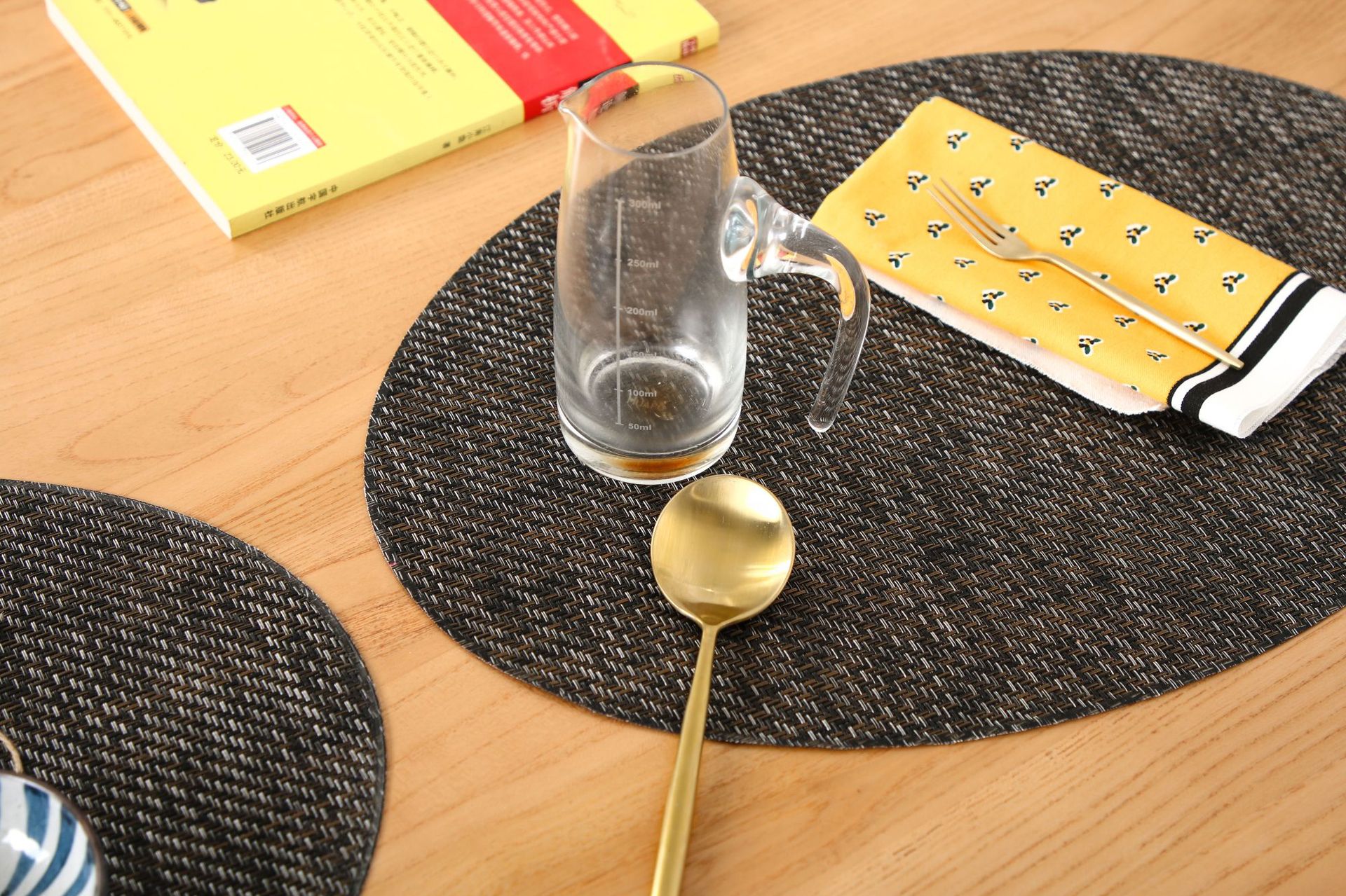 Coffee table MATS, table MATS, Japanese-style PVC simple oval table MATS, striped tablecloths, tablecloths, bowl MATS, heat insulation MATS, table MATS pic 16