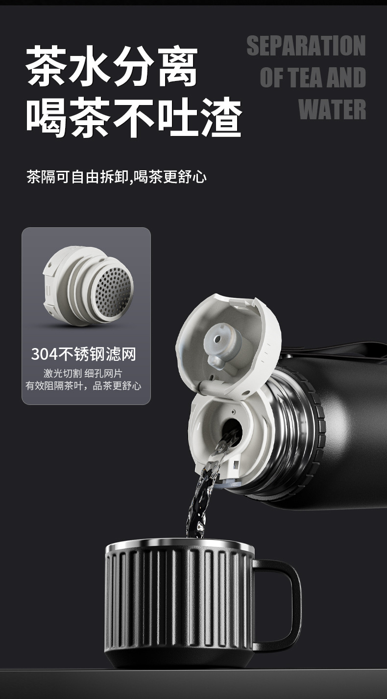 316不锈钢真空保温杯男女外出便携大容量水杯上学办公泡茶保温杯详情9