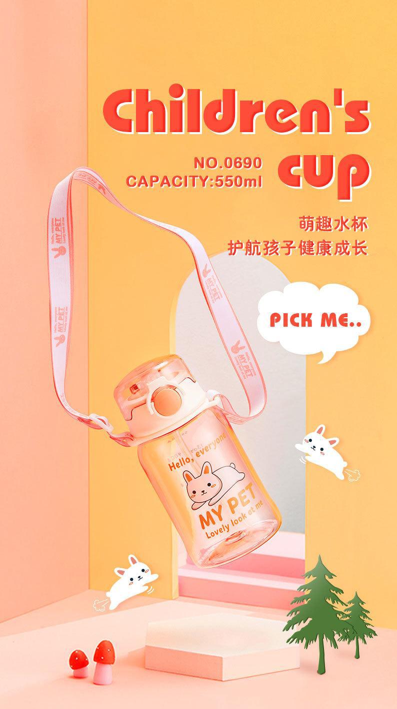 草莓生活Tritan塑料水杯儿童吸管杯卡通杯子夏季学生运动水壶刻详情2