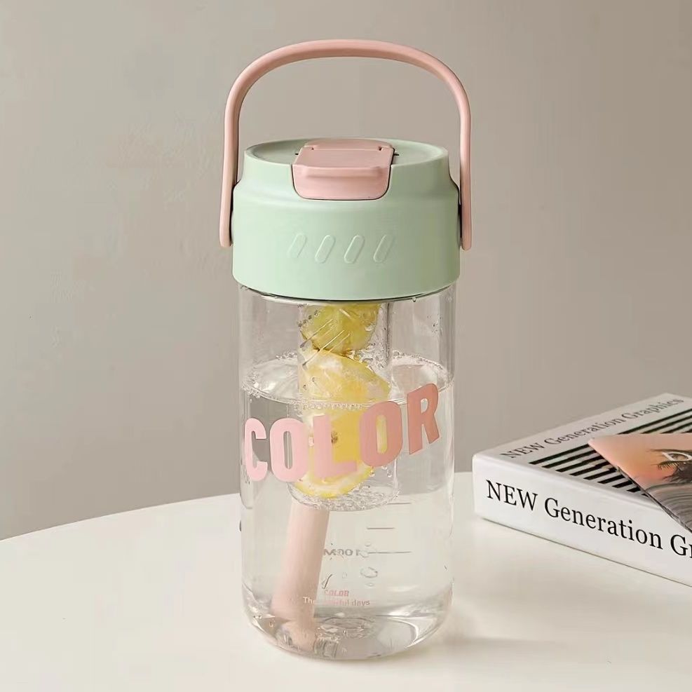 Yugui Dog transparent large-capacity plastic water cup, cute water bottle cup, portable summer student water bottle, casual cup pic 1