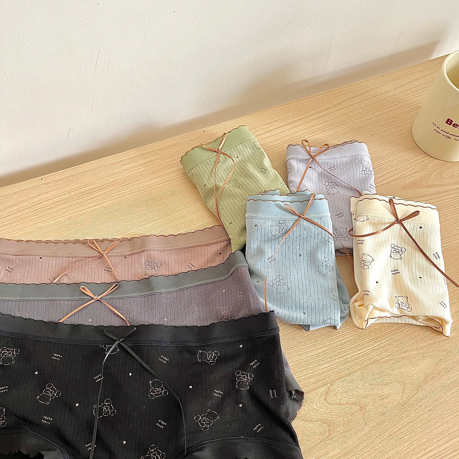 日系无感抑菌裆内裤少女学生蝴蝶结可爱中腰提臀舒适女士三角裤头详情23