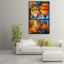 三联黑白黄色的小船油画电脑喷绘油画速卖通亚马逊wish装饰画画芯详情21