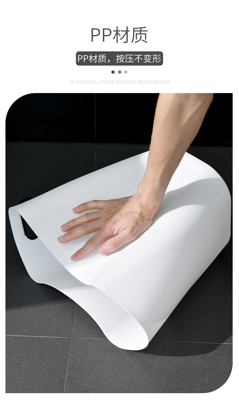 Square trash can, household living room, bathroom, kitchen, bedroom, toilet, office, Nordic dry and wet classification with pressure ring pic 6