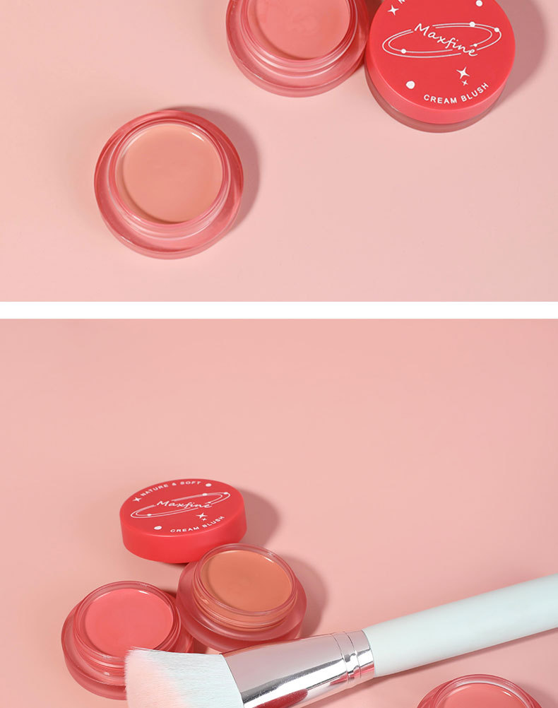 Maxfine柔光微醺腮红膏裸色腮红泥自然细腻持久胭脂腮红膏批发专供外贸详情9