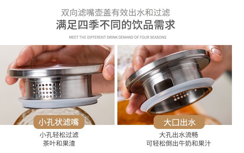 Wholesale of thickened glass hammer-textured cold water kettles, high borosilicate heat-resistant explosion-proof cooling water kettles, cups for drying boiled water and juice jugs pic 12