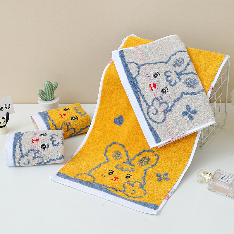 Toalla de algodón toalla cuadrada de dibujos animados colgante absorbente para niños 100% algodón cute toalla pequeña toalla para bebés y niños guardería toalla pic 4