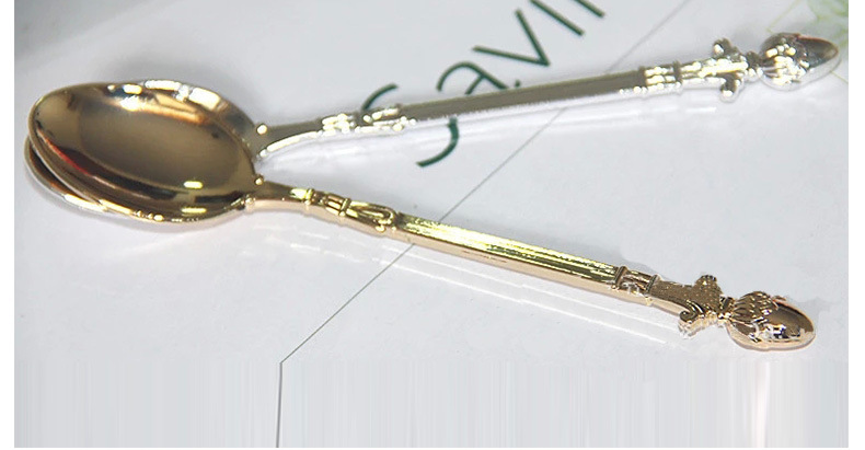 Elegant and charming, shy flower bud coffee spoon, retro long-handled spoon, alloy dessert spoon (JY50) pic 31