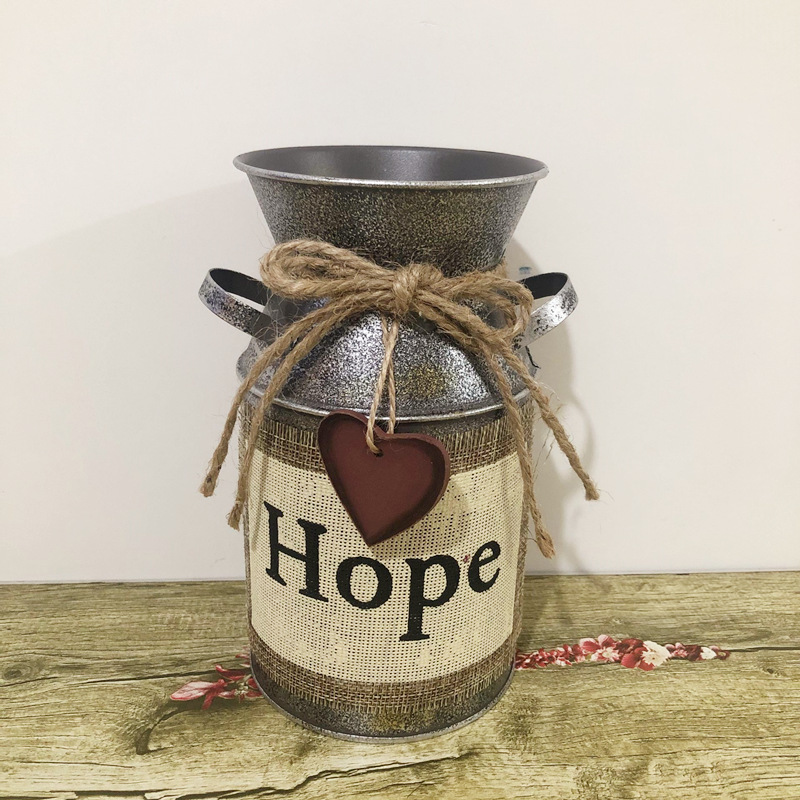 现货供应欧式复古风格铁皮花桶鲜花桶家居装饰摆件放置杂货工艺详情5