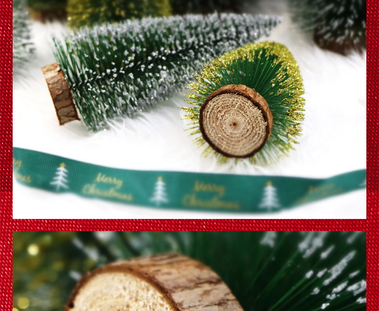 Mini gold and silver pink Christmas pine needle tree Christmas decoration with a simulated wooden base Christmas tree bedroom decoration is in full bloom pic 46