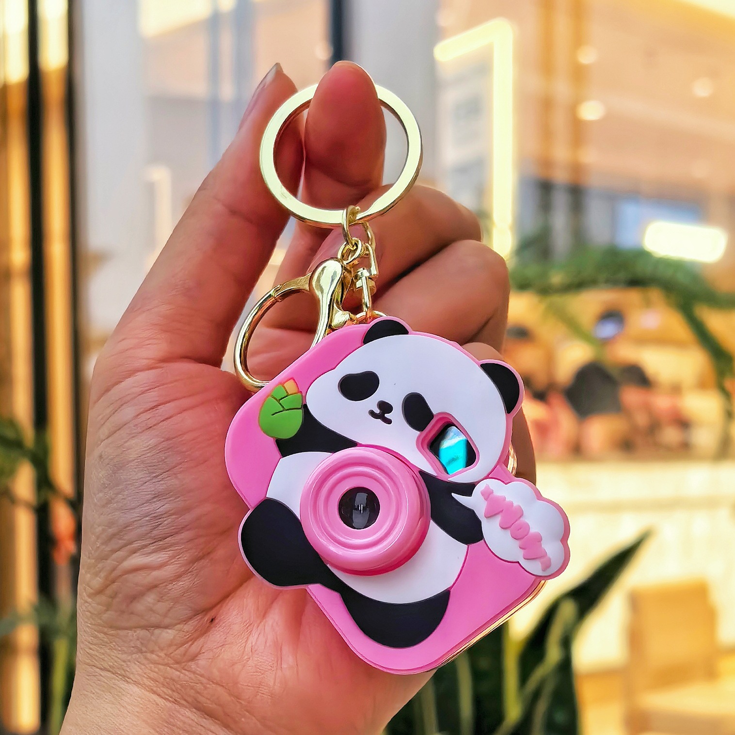 卡通熊猫相机钥匙扣迷你投影机创意小礼品学生包包挂件小礼品批发详情5