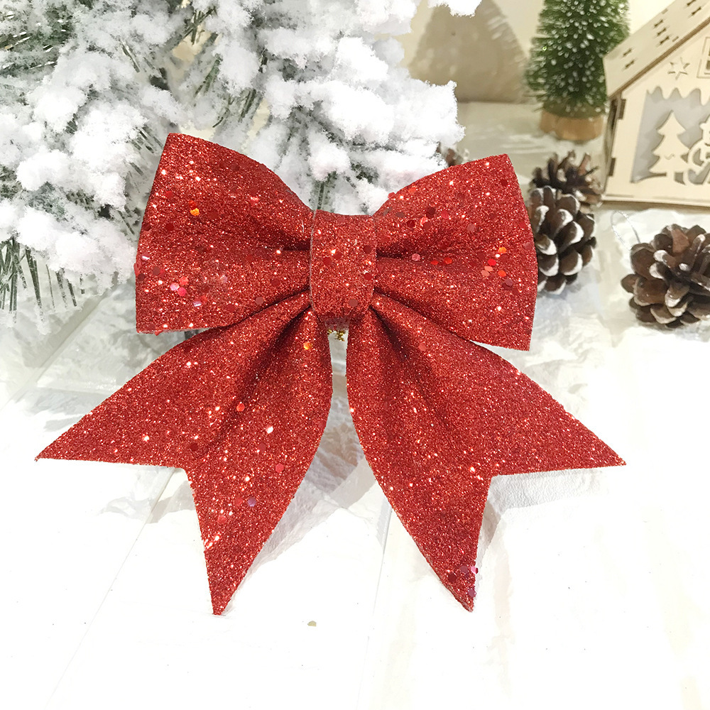 Christmas bow Pearl cotton gold pink bow Christmas tree pendant Hotel shopping mall ktv decoration supplies pic 5