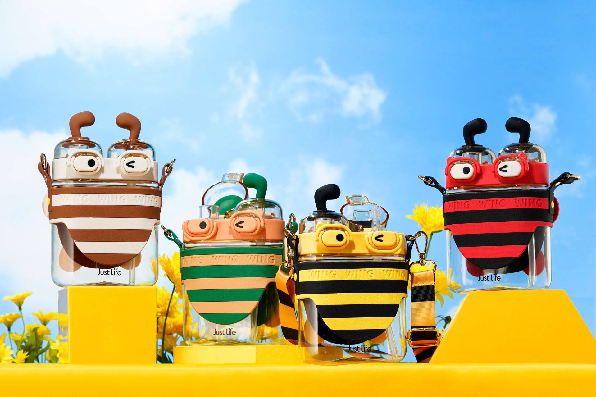 可爱便携大容量小熊水杯夏季女生网红吸管杯萌兔兔爆款塑料杯批发详情4