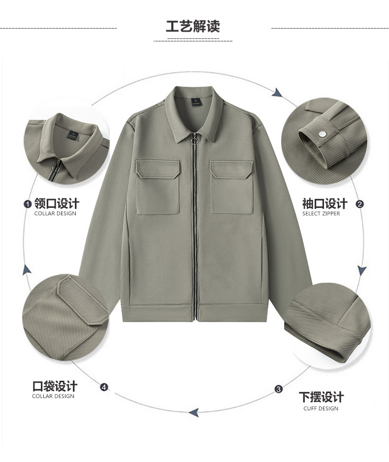 Autumn and winter solid-color lapel jacket for men, a casual and trendy brand cardigan with zipper knitted workwear jacket for handsome men pic 7