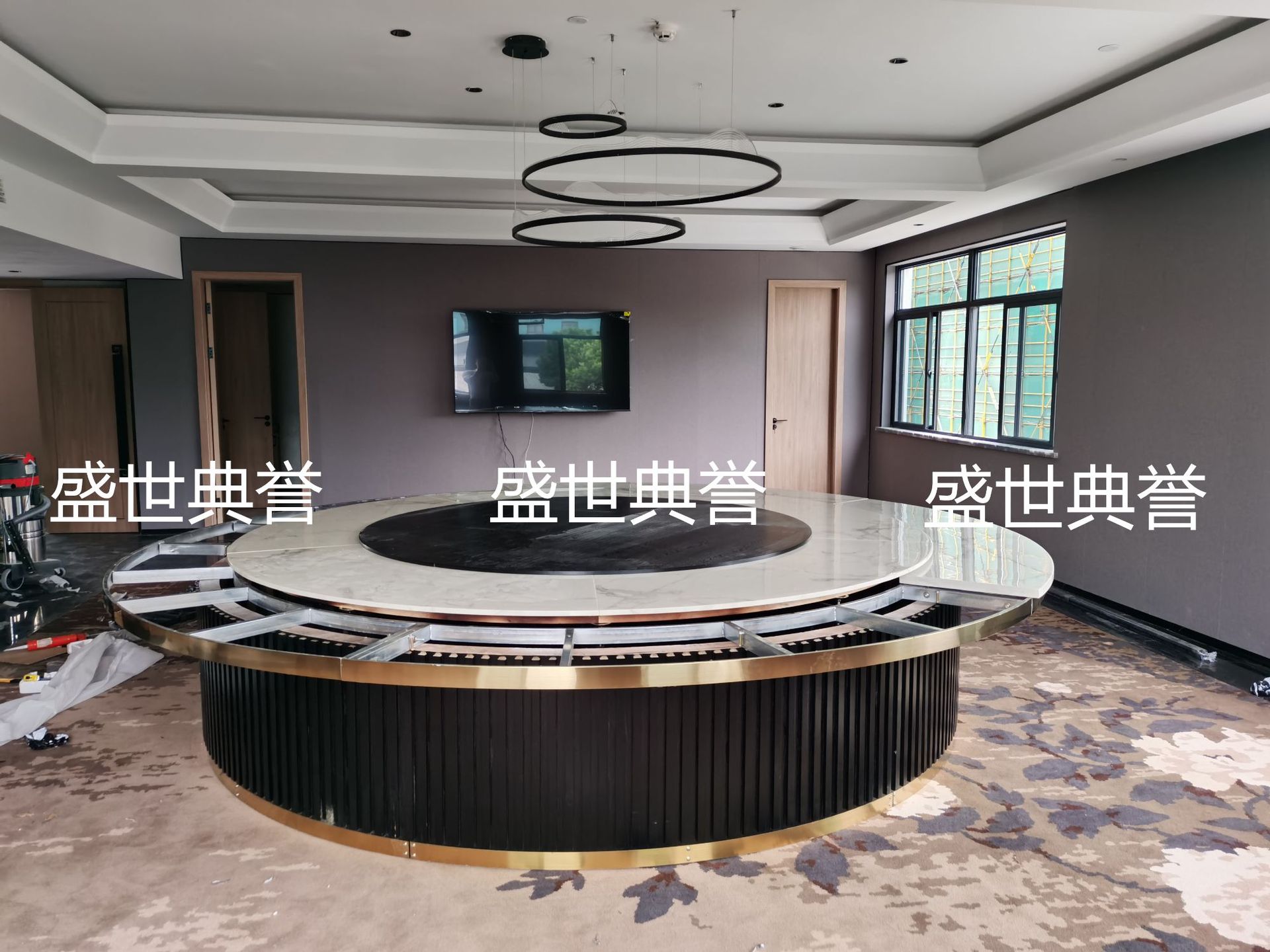 Electric round table, seafood restaurant, private room, marble electric table, high-end club, 20-person table at Shaoyang International Hotel pic 6
