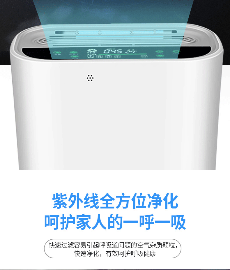 Household air purifier UV ultraviolet sterilization, indoor formaldehyde and odor removal, cross-border English negative ion purifier pic 10