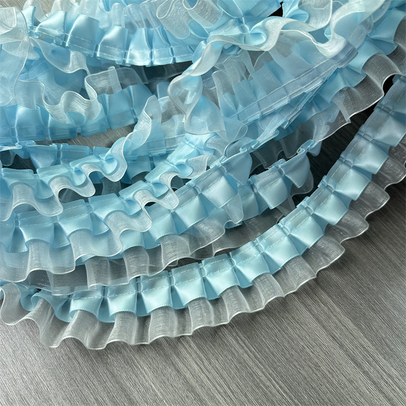 4cm двухслойная складка из шифоновой ткани, дополняющая одежду из шифонового шифонового покрытия pic 7