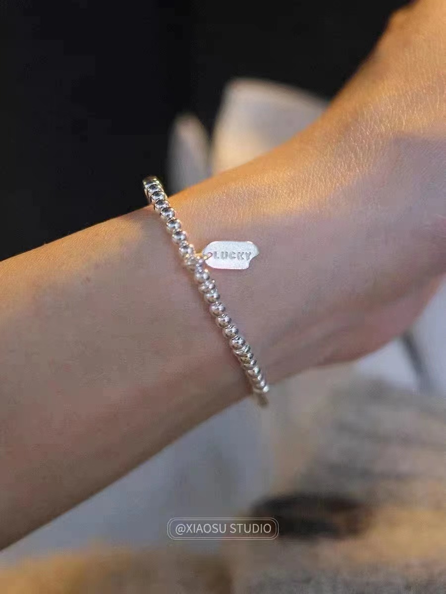 巴洛克925银高质感异形强光珍珠圆珠手链LUCK小众详情11