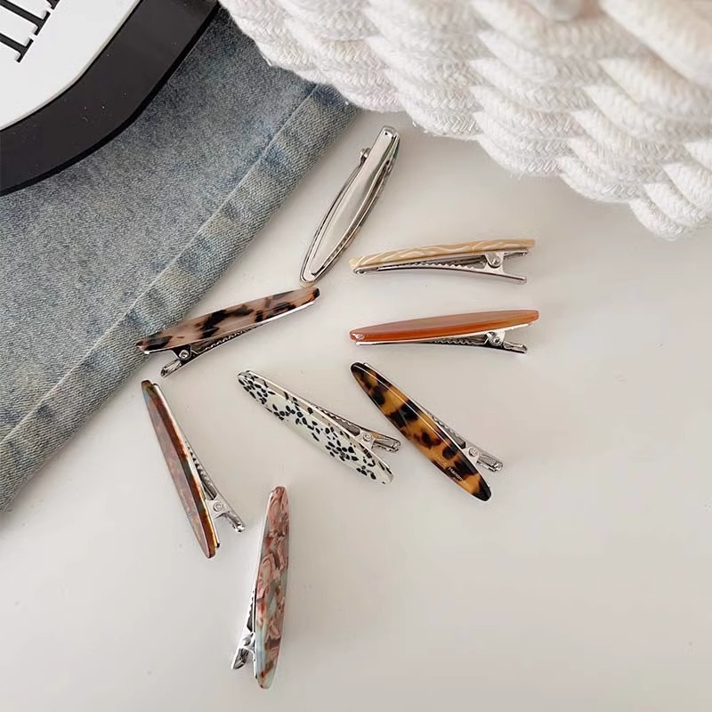 韩国醋酸一字发夹高级感简约复古前额刘海夹碎发卡头饰侧边鸭嘴夹详情1