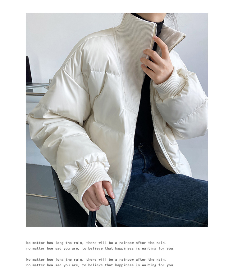 Luxi 2022 New Design sense stand-up collar short Down jacket for petite women 90, white duck down jacket Y33 pic 26