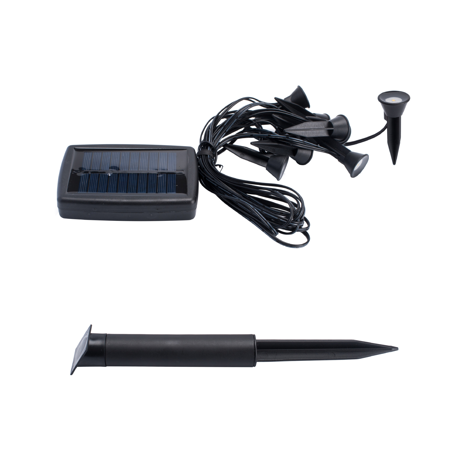 2022 New solar lawn lights, one-drag ten-plug ground lights, outdoor garden decorative lights, leading street lights, courtyard string lights pic 4