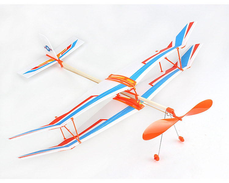 Wholesale of model aircraft assembly rubber band aircraft model toys, Tianchi rubber band power biplane science popularization model pic 18