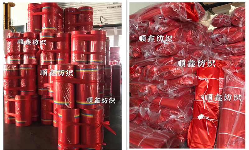 The opening ribbon-cutting ceremony of the advertisement is made of multicolor jacquard fabric. The wedding fabric is unveiled with a red silk cloth and a large red flower silk ribbon pic 21