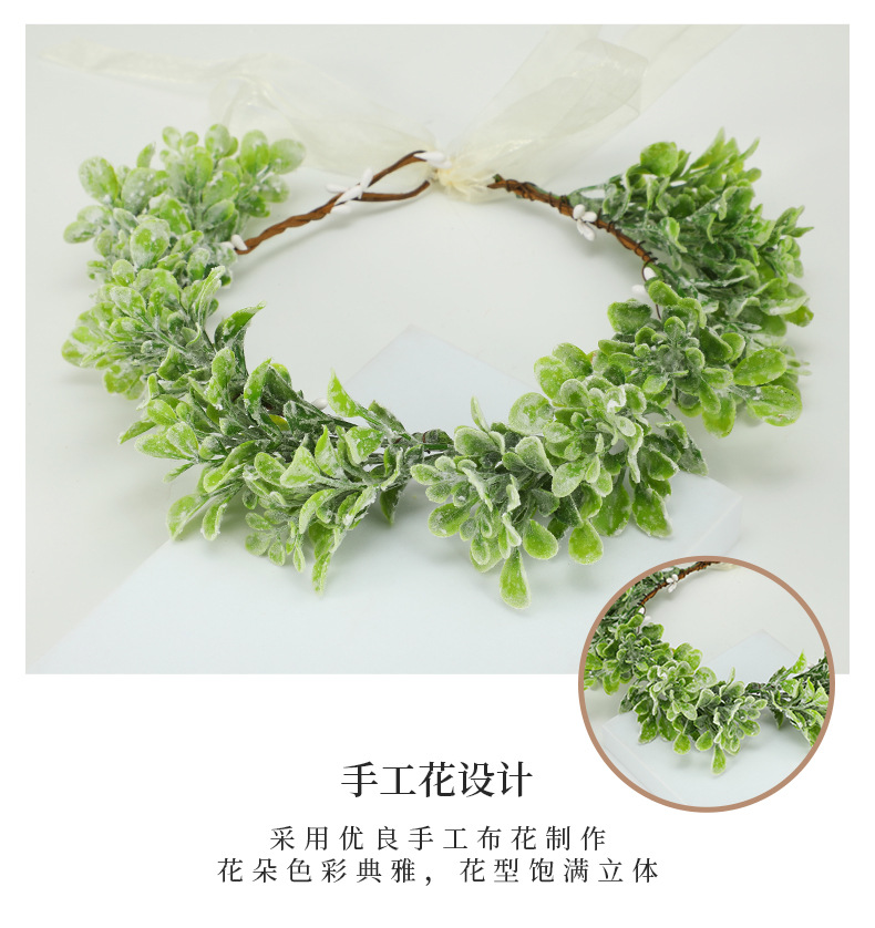 New and fresh faux branches, mint leaves, mugwort leaves, forest-themed plastic branches, and super fairy flower ring headwear for brides are in stock pic 7