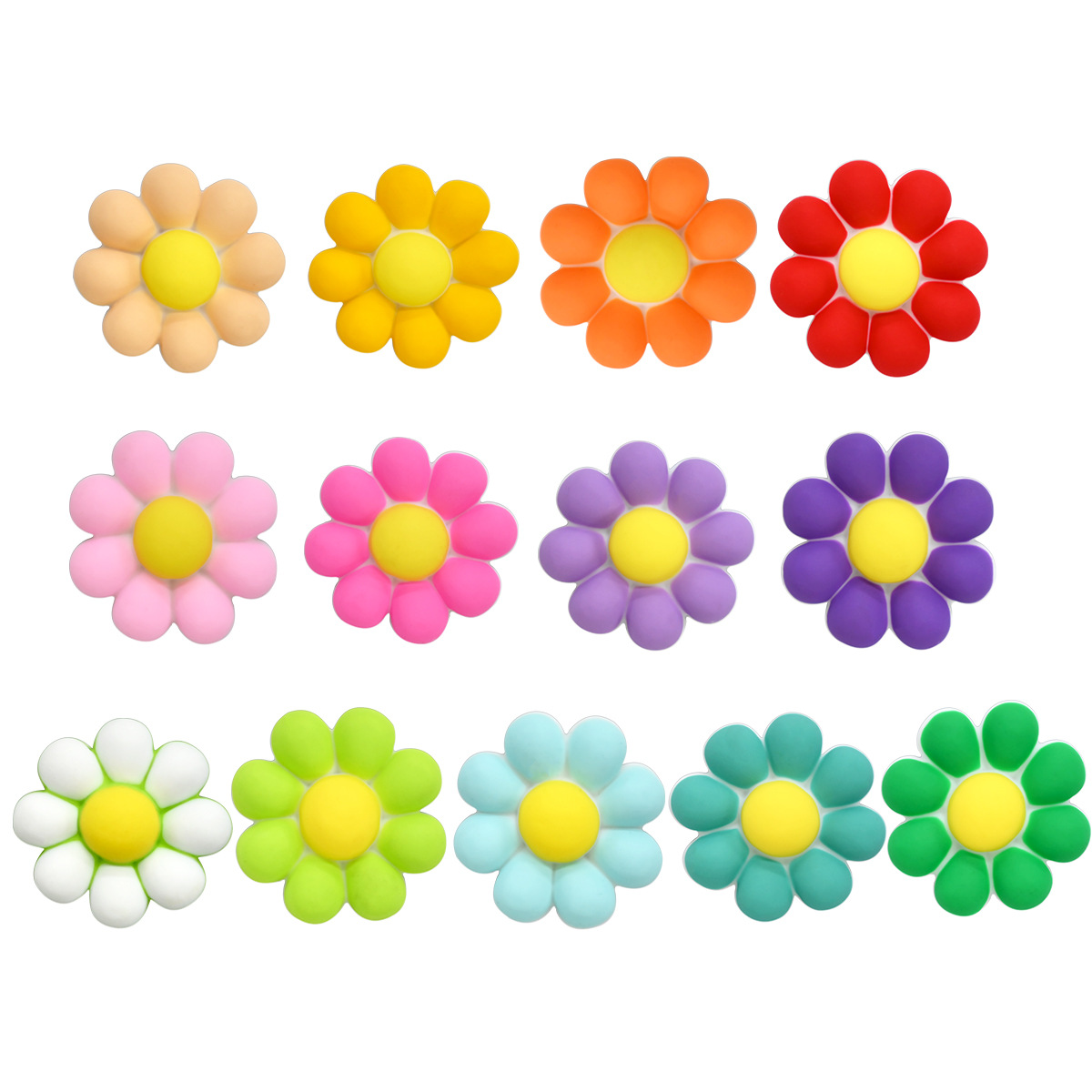 新款半3D彩色花朵系列箱包胸针饰品配件小号立体软胶贴片diy配饰详情2