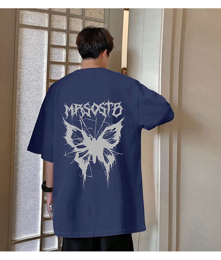 Camiseta de manga corta americana de algodón pesado hombre 2024 nuevo verano hombre retro country trend oversize pic 27