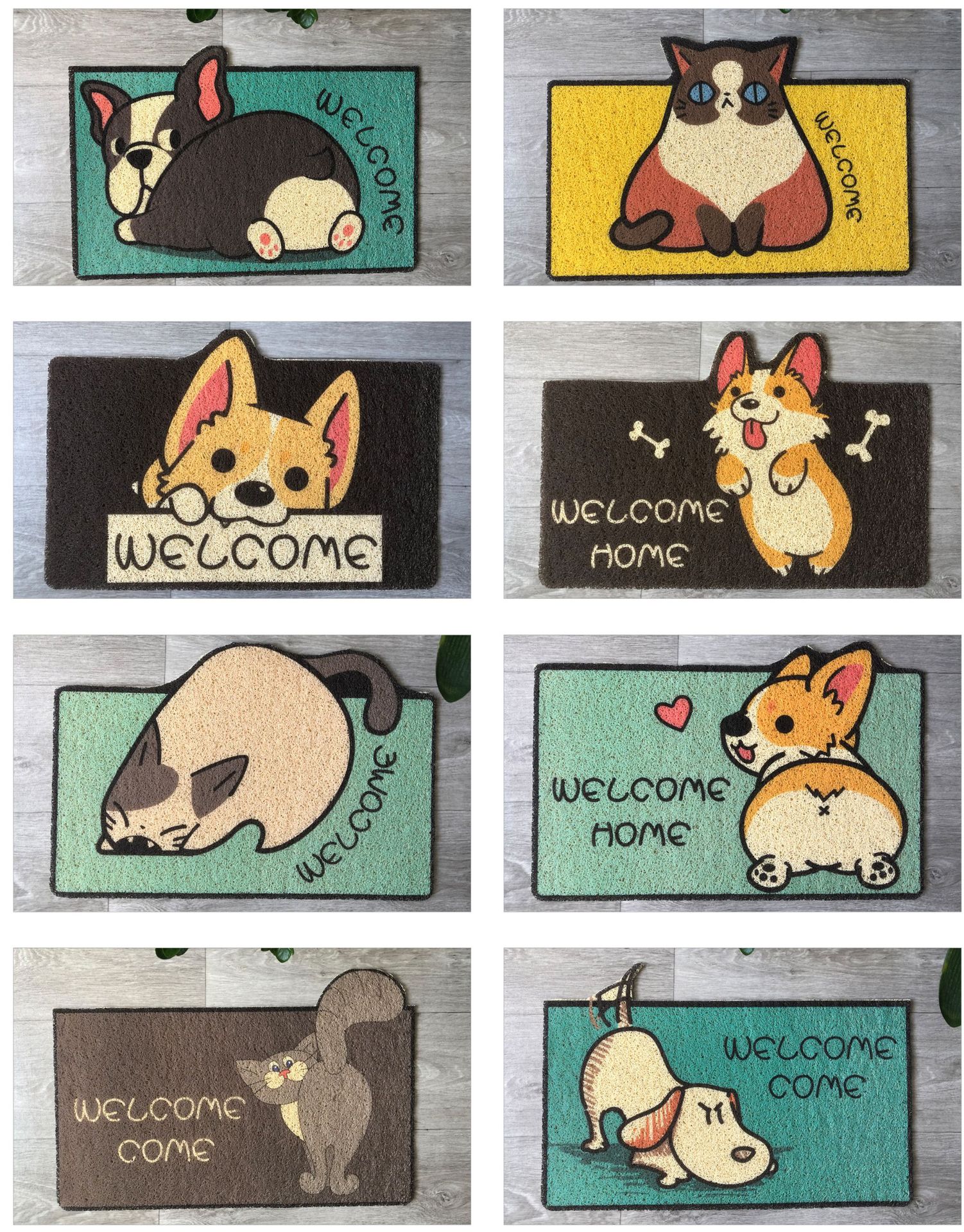 【 Irregular-shaped cartoon floor Mat 】PVC wire ring door mat, anti-slip entrance mat, sand-scraping and dust-removing foot mat, floor mat for entering pic 1