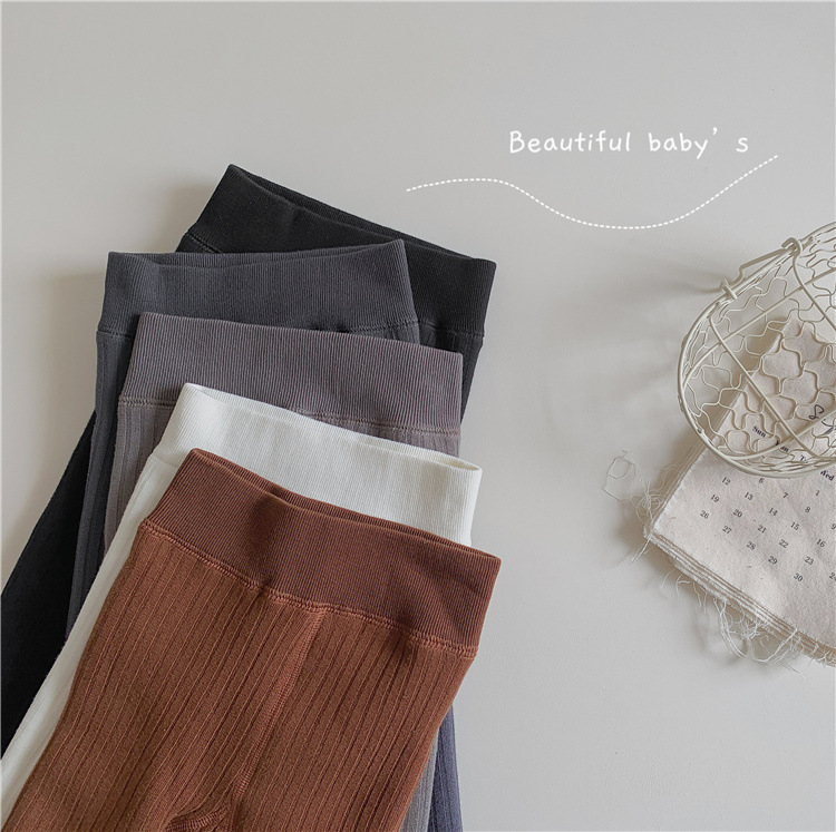 2022冬季新款儿童打底裤批发宝宝复古色坑条九分裤加绒加厚潮裤详情29