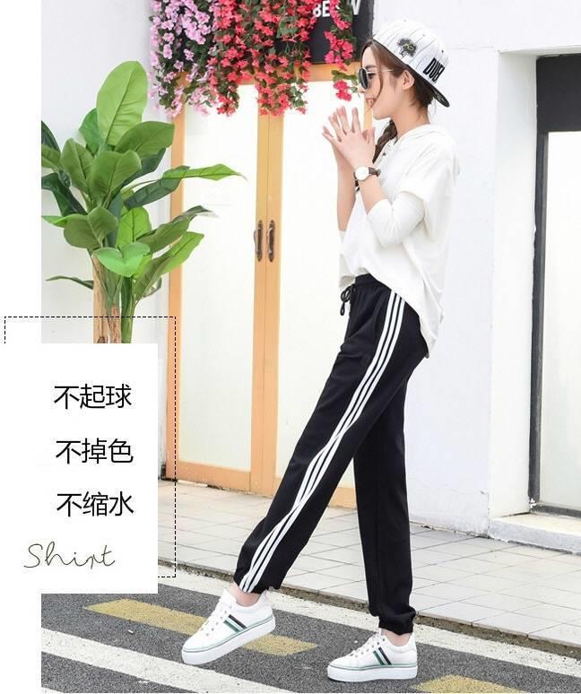 运动裤女宽松薄款春夏季2024款韩版时尚百搭中学生BF休闲小脚裤子详情3
