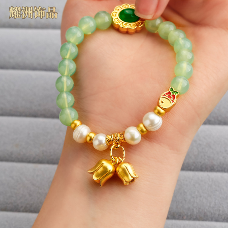 diy double-bell accessories of ancient sand golden bell orchid pendant, bell fortune bracelet, necklace wholesale pic 4