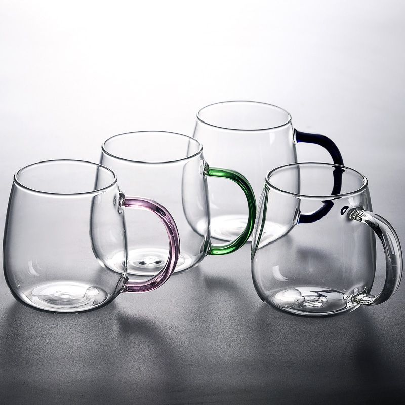 单层玻璃彩把杯 泡茶杯套装高硼硅玻璃喝水杯啤酒果汁玻璃杯详情3