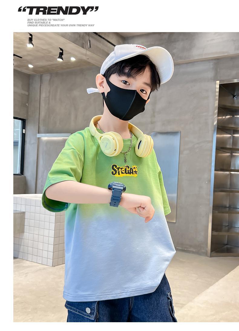 男童夏装短袖t恤渐变半袖上衣洋气2024夏季新款儿童大童帅气潮流详情4