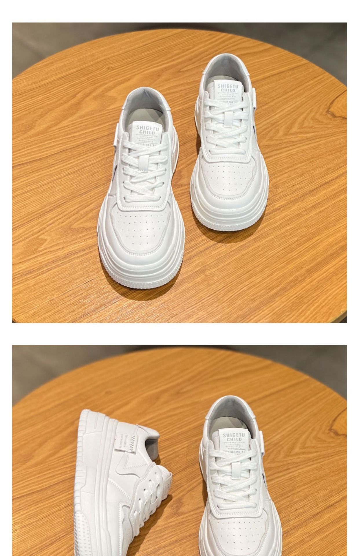 华耀时尚板鞋女2024年秋季新款厚底增高透气休闲百搭运动小白鞋潮详情11