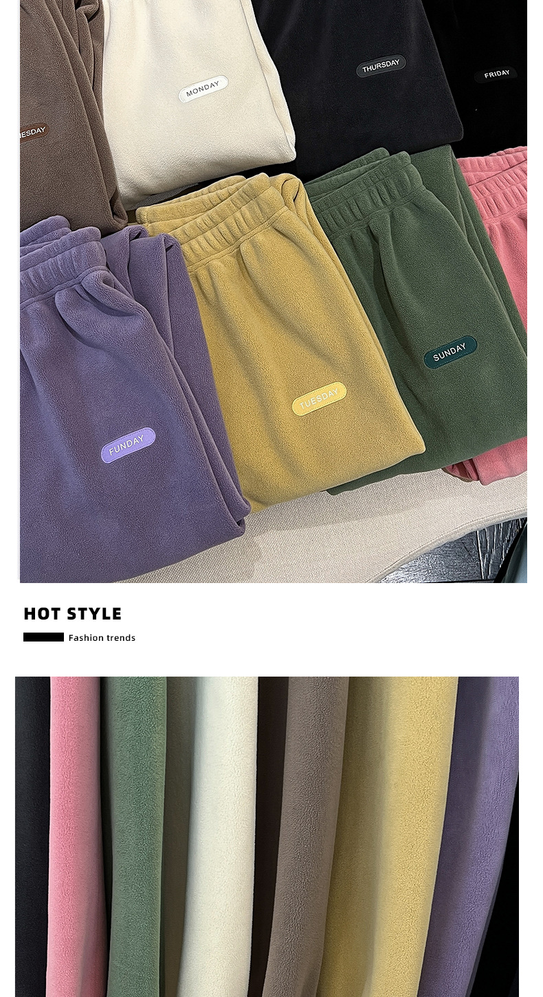 80808#秋冬加厚暖暖裤双面摇粒绒家居裤女可外穿高腰保暖睡裤星期详情19