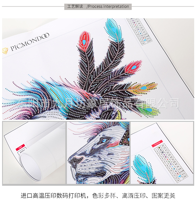 New 5d diamond painting full diamond diy cross-border sunflower landscape tiger animal figure framed decorative canvas painting pic 36