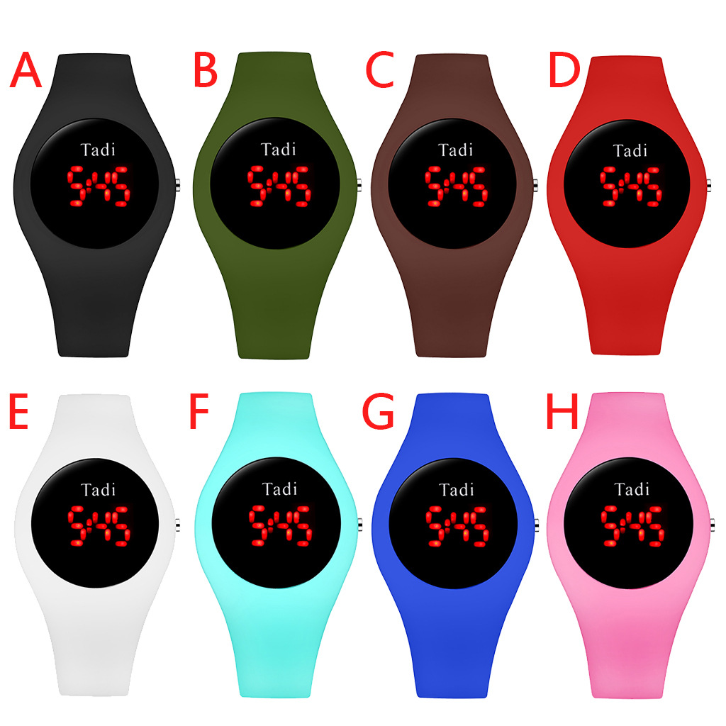 Tadi brand fashionable silicone student quartz watches, AliExpress best-selling silicone bright screen digital watches wholesale pic 3