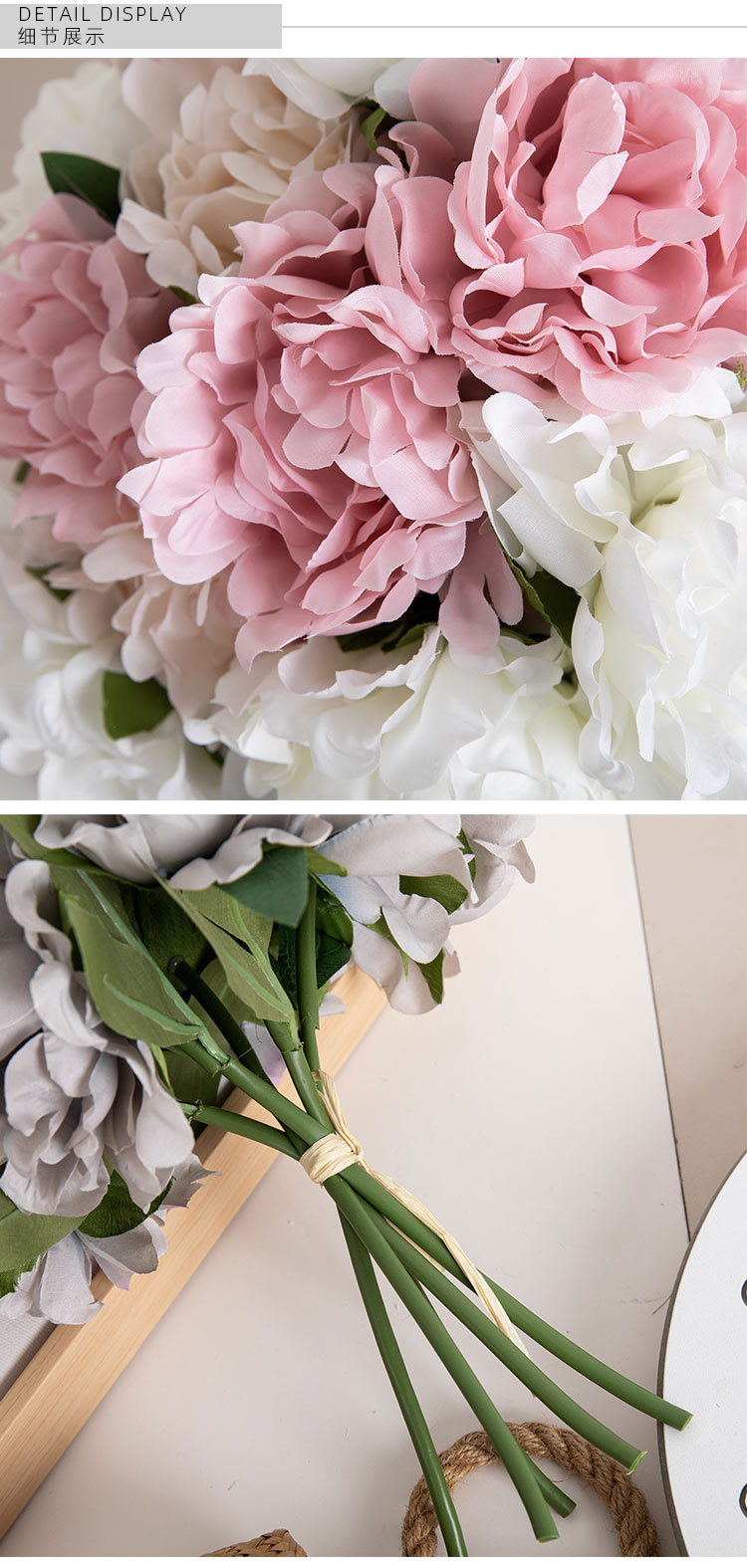 Manufacturer recommends Irene Peony wedding bouquet artificial flowers wholesale home decoration craft plants MW11221 pic 16