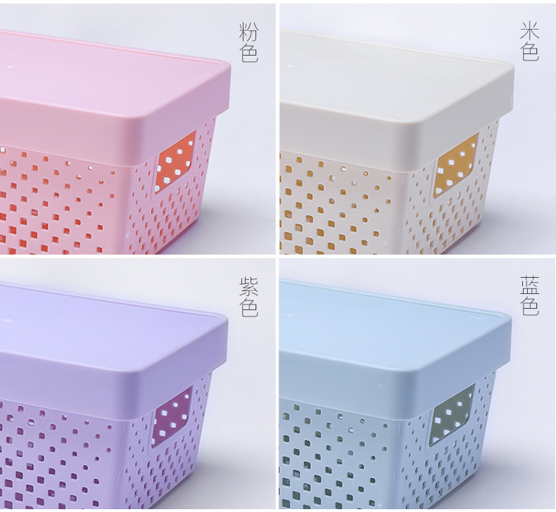 European-style organizing and storage basket, Nordic color bathroom cosmetics storage box, desktop sundries storage box 0750 pic 3