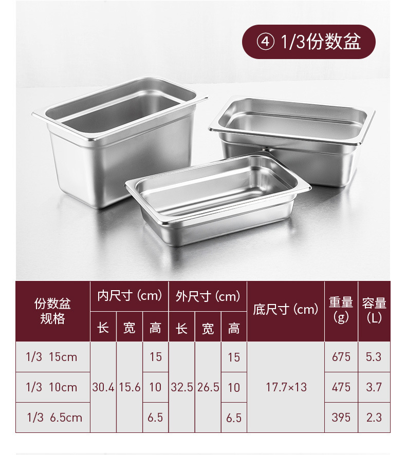07 Thick American-style serving basins, stainless steel serving plates, buffet serving basins, hotel thickened with LIDS, full-specification wholesale stainless steel food buffet GN pan serving basins pic 14