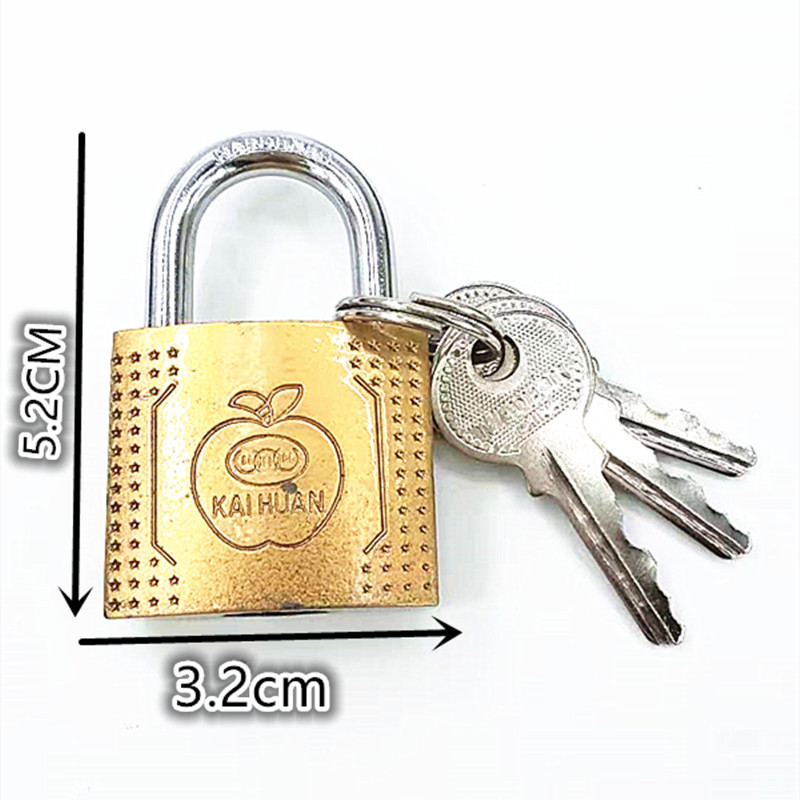 50 imitation copper padlock three keys 38 32 25 75 Student padlock door lock wholesale from 2 yuan to over 2 yuan pic 6