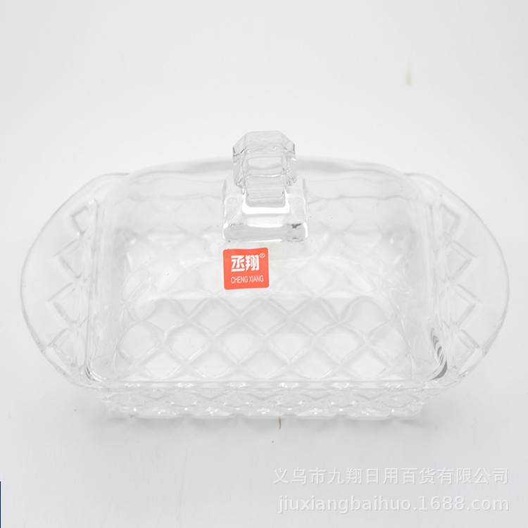 厂家批发透明玻璃家用蛋糕罩柠檬罩黄油缸食物罩收纳罐防尘罩摆件详情4